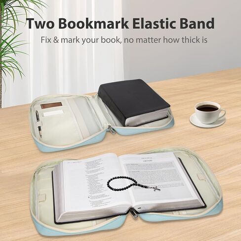Bible Covers for Men & Women, Bible Case Carrying Church Bag with Book Stand, Bible Bag with Handle, Zipper and Multi-Pockets for Scripture Study Bible Protector, Deep Gray（Patent Design） in Saudi Arabia