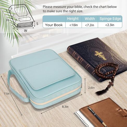 Bible Covers for Men & Women, Bible Case Carrying Church Bag with Book Stand, Bible Bag with Handle, Zipper and Multi-Pockets for Scripture Study Bible Protector, Deep Gray（Patent Design） in Saudi Arabia