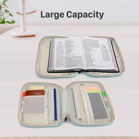 Bible Covers for Men & Women, Bible Case Carrying Church Bag with Book Stand, Bible Bag with Handle, Zipper and Multi-Pockets for Scripture Study Bible Protector, Deep Gray（Patent Design） in Saudi Arabia