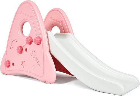BABY JOY Kids Slide, Freestanding Baby Mini Play Climber Slide Set for Indoor Outdoors Use, Children Toy Playset with Non-Slip Widened Pedals, Suitable for 6 Month - 8 Years Baby Toddler (Pink) in Saudi Arabia