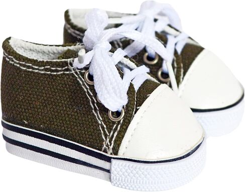MBD Canvas Sneakers Doll Shoes Fits 18 Inch Dolls and Kennedy and Friends Girl and Boy Dolls- 18 Inch Doll Shoes (Army Green) in Kuwait