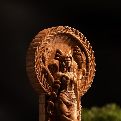 Hecate statue, Triple goddess statue altar, Goddess statue, hexe for pagan home altar, statue Hecate key，Wooden Hekate statue,Creative craft goddess altar (Wood) in Kuwait