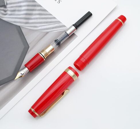 قلم حبر JINHAO 82 بمشبك ذهبي (F Nib 0.5 مم، أحمر) in Kuwait
