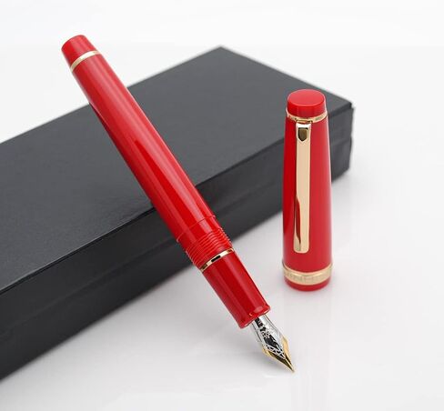 قلم حبر JINHAO 82 بمشبك ذهبي (F Nib 0.5 مم، أحمر) in Kuwait
