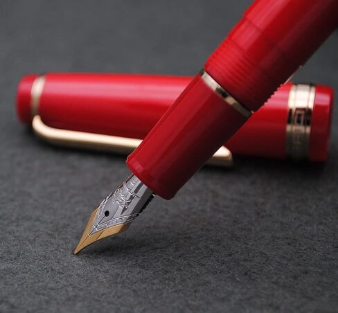 قلم حبر JINHAO 82 بمشبك ذهبي (F Nib 0.5 مم، أحمر) in Kuwait