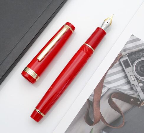قلم حبر JINHAO 82 بمشبك ذهبي (F Nib 0.5 مم، أحمر) in Kuwait