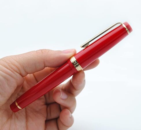 قلم حبر JINHAO 82 بمشبك ذهبي (F Nib 0.5 مم، أحمر) in Kuwait
