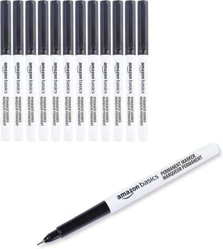 Amazon Basics Ultra Fine Point Permanent Markers, Black, 24-Pack in Saudi Arabia