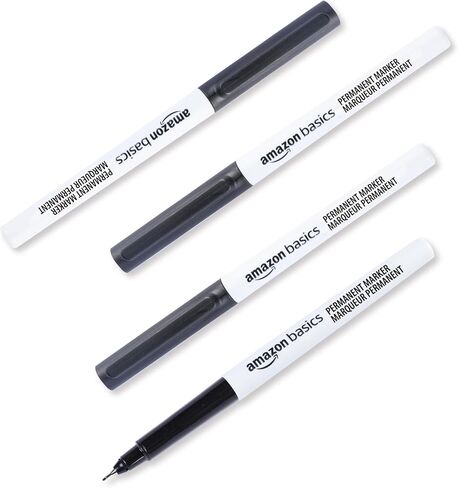 Amazon Basics Ultra Fine Point Permanent Markers, Black, 24-Pack in Saudi Arabia