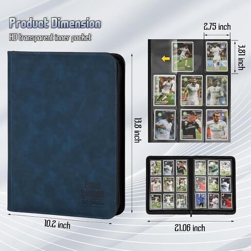Trading Card Binder, Premium 9 Pocket Double Sided 540 Pocket PU Card Collection Binder, Collectible Trading Card Albums for MTG, TCG, Sport Card, Game Cards (Gray) in Kuwait