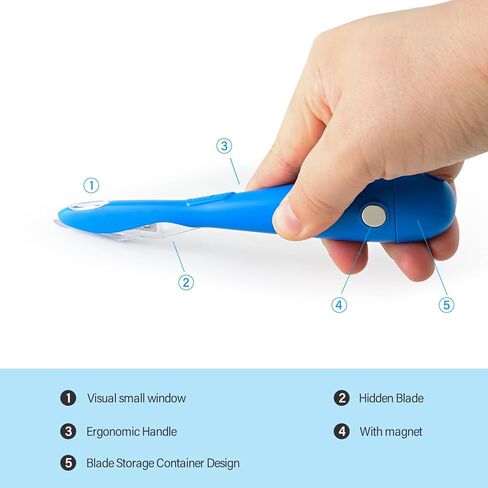 Gomake ورق التغليف القاطع 2PCS هدية التفاف القاطع مع صندوق تخزين شفرة، أداة قطع لفة ورق التغليف المغناطيسي لعيد الميلاد / عيد الميلاد ورقة تغليف ورقة لفة دعم ورقة القاطع الأزرق in Kuwait