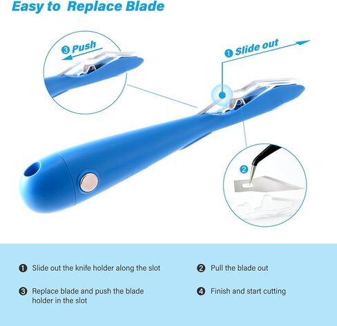 Gomake ورق التغليف القاطع 2PCS هدية التفاف القاطع مع صندوق تخزين شفرة، أداة قطع لفة ورق التغليف المغناطيسي لعيد الميلاد / عيد الميلاد ورقة تغليف ورقة لفة دعم ورقة القاطع الأزرق in Kuwait