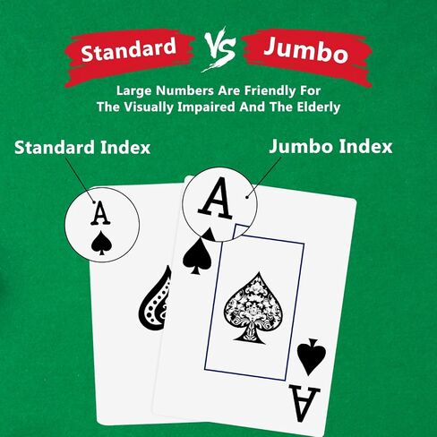 Playing Cards,Deck of Cards,Playing Cards 2 Pack,Poker Cards Professional Set,Jumbo Index Large Print Playing Cards for Adults Seniors,Card Games for Family Game Night Party Casino Magic,Blue and Red in Saudi Arabia