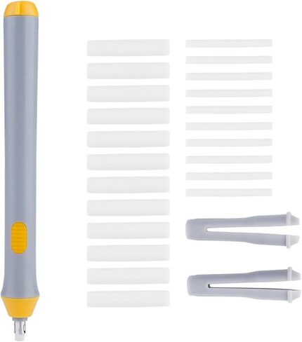 Yctze Battery Operated Electric Pencil Eraser with 22 Extra Refills, Vibrating Zigzag Eraser Pen, Ideal for Precision and Detailed Erasing (White) in Saudi Arabia