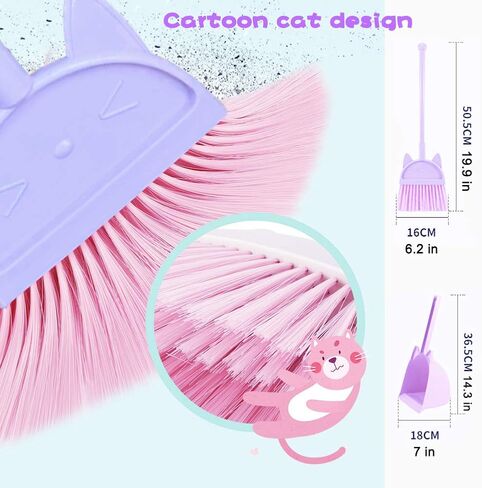 Mini Broom with Dustpan for Boy I Kids Small Cleaning Set Combo Pretend Play I Toddler Kitchen Dress Up Toys–Frog Green in Kuwait