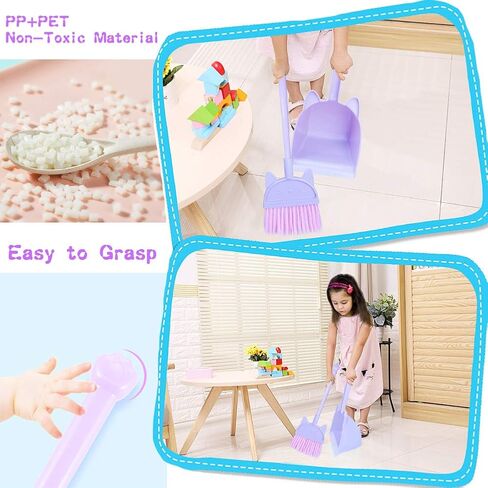 Mini Broom with Dustpan for Boy I Kids Small Cleaning Set Combo Pretend Play I Toddler Kitchen Dress Up Toys–Frog Green in Kuwait
