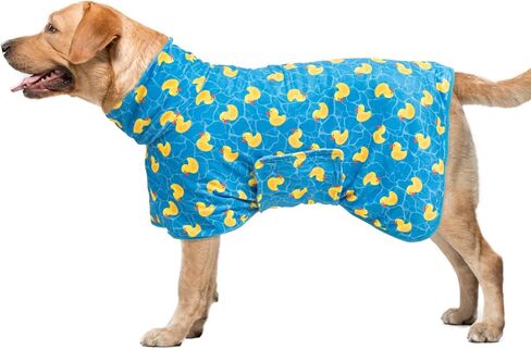 BEAUTYZOO Dog Bathrobe,Dog Drying Coat,Fast Drying Super Absorbent Dog Bath Robe,Adjustable Belly Strap Dog Towels for Drying Dogs Medium Large,Microfibre Soft Dog Robes for After Bath,Rubber Duck XL in Saudi Arabia