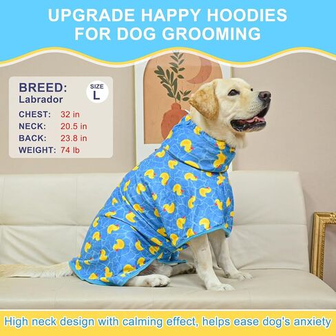 BEAUTYZOO Dog Bathrobe,Dog Drying Coat,Fast Drying Super Absorbent Dog Bath Robe,Adjustable Belly Strap Dog Towels for Drying Dogs Medium Large,Microfibre Soft Dog Robes for After Bath,Rubber Duck XL in Saudi Arabia