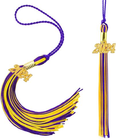2PCS 2024 Tassel, 2024 Graduation Tassel Charm, Graduation Cap Tassel for Graduation Cap 2024 Graduation Hat Decoration Tassel with The 2024 Year Gold Charm for Graduation Party Ceremonies Gold in Kuwait