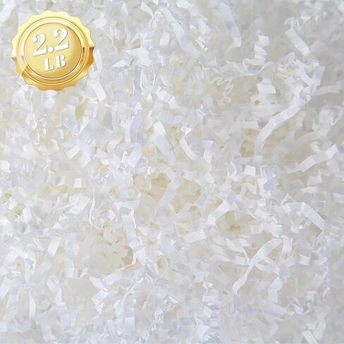 2.2 LB Christmas Crinkle Cut Paper Filler, White Shredded Paper for Gift Baskets, Gift Wrapping Decoration, Fluffy Crinkle Paper Great for Birthday, Wedding and All Occasions in Saudi Arabia