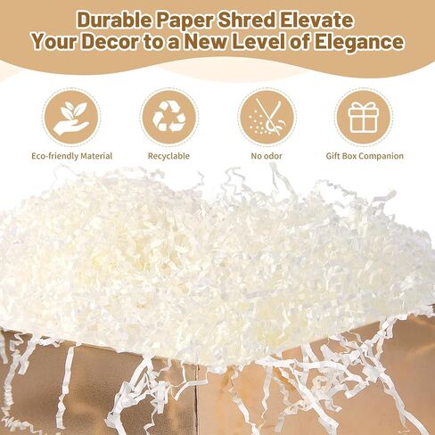 2.2 LB Christmas Crinkle Cut Paper Filler, White Shredded Paper for Gift Baskets, Gift Wrapping Decoration, Fluffy Crinkle Paper Great for Birthday, Wedding and All Occasions in Saudi Arabia