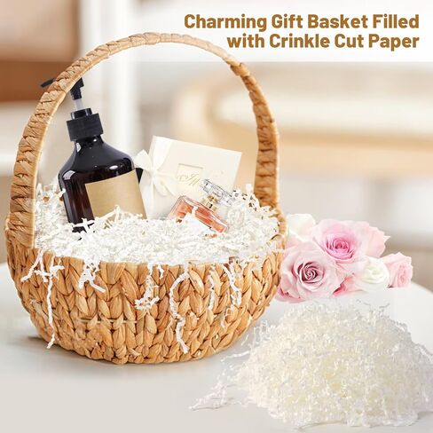 2.2 LB Christmas Crinkle Cut Paper Filler, White Shredded Paper for Gift Baskets, Gift Wrapping Decoration, Fluffy Crinkle Paper Great for Birthday, Wedding and All Occasions in Saudi Arabia