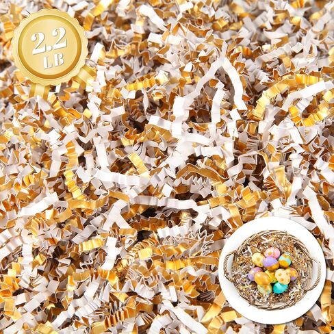 2.2 LB Christmas Crinkle Cut Paper Filler, White Shredded Paper for Gift Baskets, Gift Wrapping Decoration, Fluffy Crinkle Paper Great for Birthday, Wedding and All Occasions in Saudi Arabia