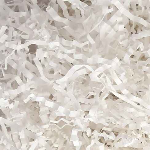 1/2 LB White Crinkle Cut Paper Shred Filler, Shredded Paper for Gift Baskets, Crinkle Paper for Gift Packaging in Saudi Arabia