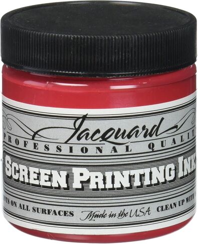 Jacquard Professional Screen Print Ink, Water-Soluable, 4oz Jar, Opaque Red (126) in Saudi Arabia