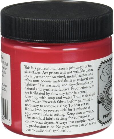 Jacquard Professional Screen Print Ink, Water-Soluable, 4oz Jar, Opaque Red (126) in Saudi Arabia