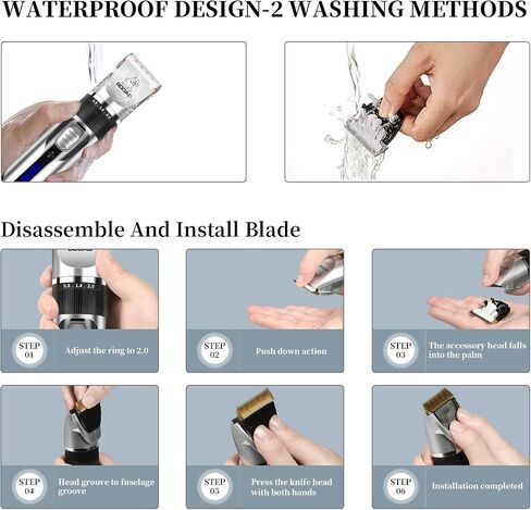 Dog Clippers for Grooming,Dog Grooming Kit for Heavy Thick Hair&Coats/Low Noise Rechargeable Cordless Hair Trimmer/Pet Shaver with Paw Trimmer for Small & Large Dogs Cats in Saudi Arabia
