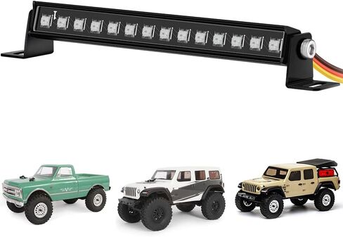RC Light Bar 8 Light Modes Roof Lamp 56mm for 1/24 AXIAL SCX24 C10 JLU Gladiator Deadbolt Upgrade Parts in Kuwait