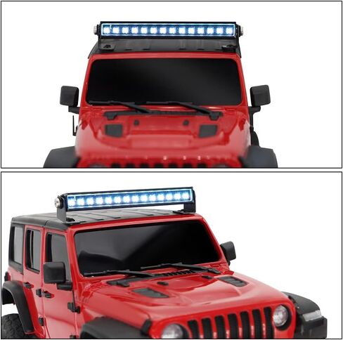 RC Light Bar 8 Light Modes Roof Lamp 56mm for 1/24 AXIAL SCX24 C10 JLU Gladiator Deadbolt Upgrade Parts in Kuwait