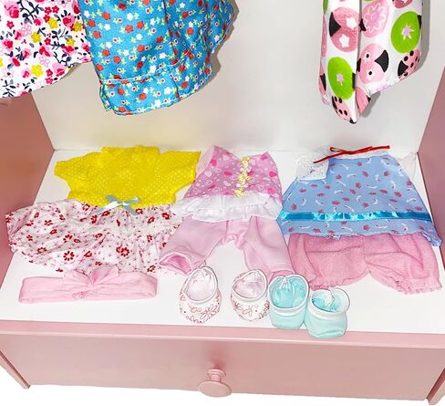 6 Sets Baby Doll Clothes for 10-12 Inch Girl Doll, Doll Clothes Dress Outfits Headbands Accessories fits 10 11 12inch Baby Doll in Saudi Arabia