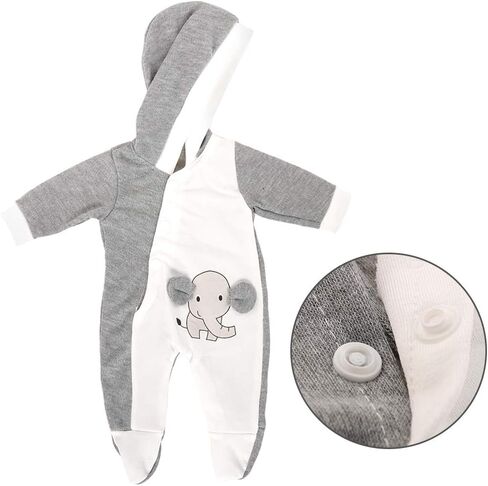 Baby Doll Clothes Casual Cute Handmade Elephant Long-Sleeved Clothing Set Outfit with Hat for 14-17 Inch Dolls Gift Set in Kuwait