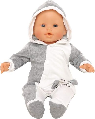 Baby Doll Clothes Casual Cute Handmade Elephant Long-Sleeved Clothing Set Outfit with Hat for 14-17 Inch Dolls Gift Set in Kuwait