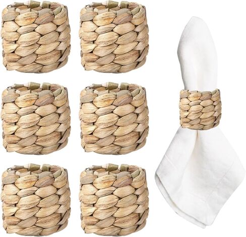 Farmhouse Napkin Rings, Hand-Woven Napkin Rings for Table Decor, Fall Rustic Napkin Rings, Napkin Holder Buckles for Holiday Party, Easter, Birthday, Thanksgiving, Christmas in Saudi Arabia
