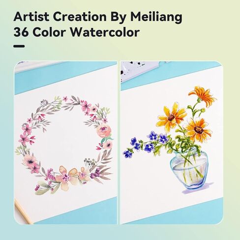 MeiLiang Watercolor Paint Set, 36 Vivid Colors in Pocket Box with Metal Ring and Watercolor Brush, Perfect for Students, Beginners and More in Saudi Arabia