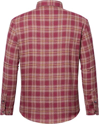 Plaid Mens Flannel Shirts Long Sleeve Dress Shirts for Men Casual Button Down Big and Tall Button Up Shirt in Saudi Arabia