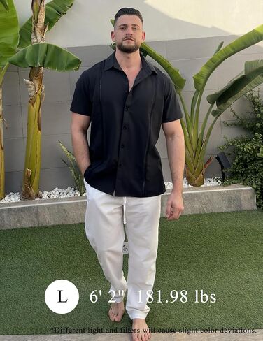 COOFANDY Mens Cuban Guayabera Shirts Short Sleeve Button Down Shirt Comfortable Summer Beach Shirts in Saudi Arabia