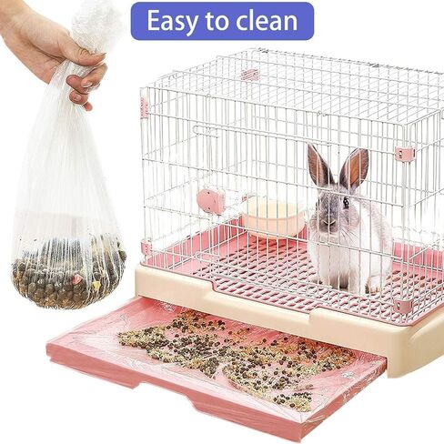 50 pcs Disposable Cage Liners, Clear Plastic Rabbit Cage Liner Bag, Universal Toilet Film for Bunny, Hamster, Totoro, Hedgehog, Guinea Pig and Small Animals. in Kuwait