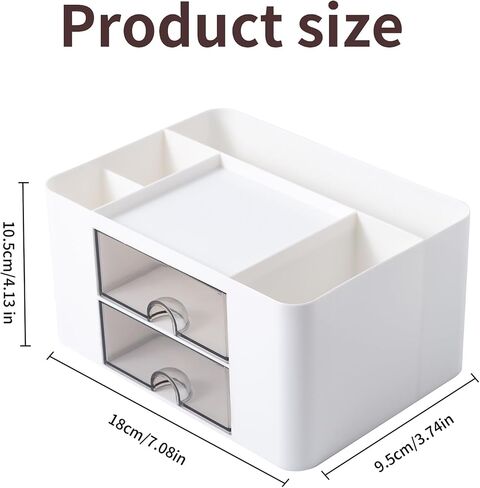 Meikuler White Desk Organizer with Drawer, Desk Organizers and Accessories with Pencil Holder and Storage Box Caddy for Office, Home, Art Supplies (Style 01) in Saudi Arabia