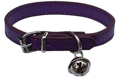 Turquoise Blue Leather Pet Collars for Cats Puppy, Adjustable 8"-10.5" Kitten Collar with Bell in Saudi Arabia