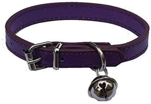 Turquoise Blue Leather Pet Collars for Cats Puppy, Adjustable 8"-10.5" Kitten Collar with Bell in Saudi Arabia