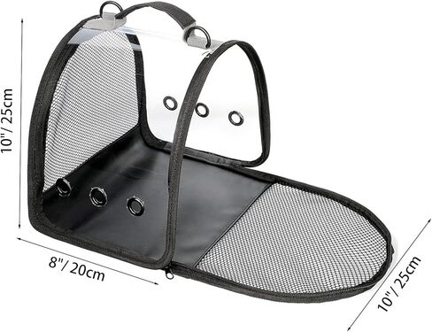 غينيا خنزير الناقل الهامستر قفص السفر حقيبة الحيوانات الأليفة الصغيرة للأرنب الطيور الفئران السنجاب القنفذ في الهواء الطلق شبكة تنفس نافذة سحاب ذاتي القفل (أسود) in Kuwait