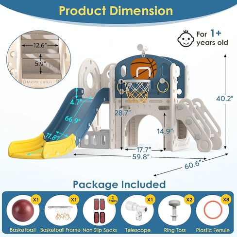 BIERUM 9 in 1 Toddler Slide, Baby Slide for Toddlers Age 1-3 Outdoor Indoor in Saudi Arabia