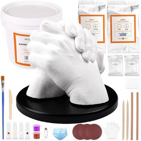 HTVRONT Hand Casting Kit Couples - Plaster Hand Mold Casting Kit with Practice Kit for Family, Christmas Gifts for Women & Men Sculpture Hand Molding Kit, Birthday Wedding Valentines Day Gift
