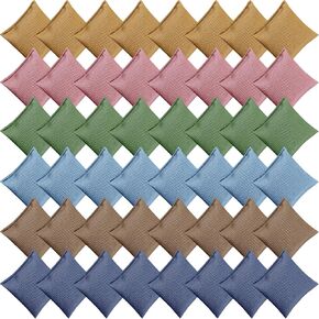 Jenaai 48 Pcs Nylon Bean Bags Colorful Bean Bag, 2.6" x 2.6" Tossing Bags