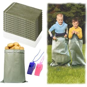 10PCS Potato Sack Race Bags,24"x40" Outdoor Lawn Games for adults,large Gunny Sacks Burlap Bags,Suitable for Outdoor Sports Games, Birthday Parties, Outdoor Family Gatherings, Barbecues (10 Pack)