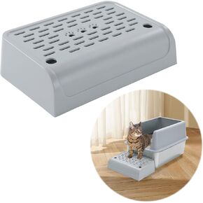 BALAPET Cat Litter Box Ramp with Filter Function, Double Layered Self-Cleaning Cat Litter Box Litter Trapper with Storage, Easy Clean Cat Pedal Step Stool Anti Litter Tracking(Gray)
